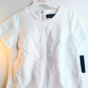 White Leather Look Top